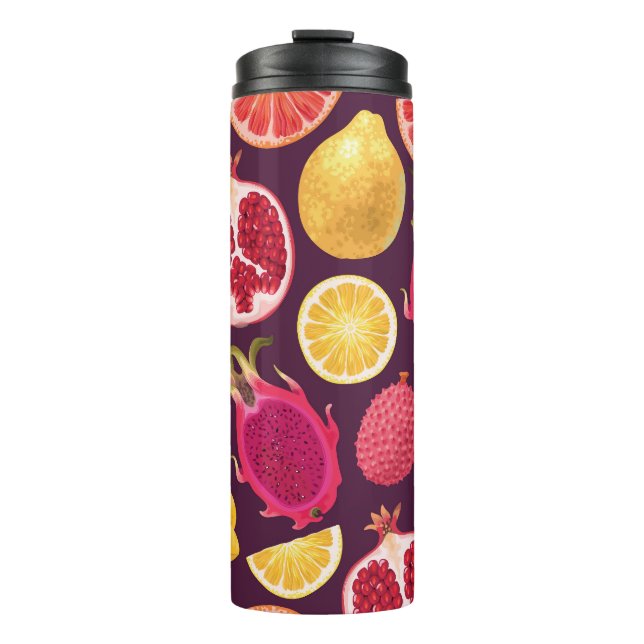 Exotic fruit: colourful seamless pattern thermal tumbler (Front)