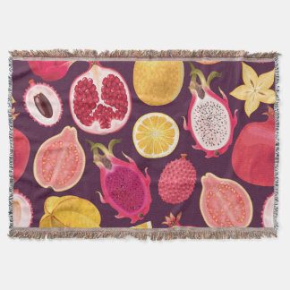 Exotic fruit: colourful seamless pattern throw blanket