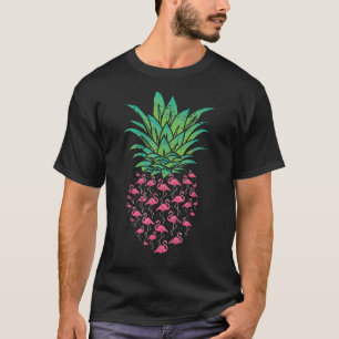 Exotic Fruit Pineapple Tropical Animal Bird Pink F T-Shirt