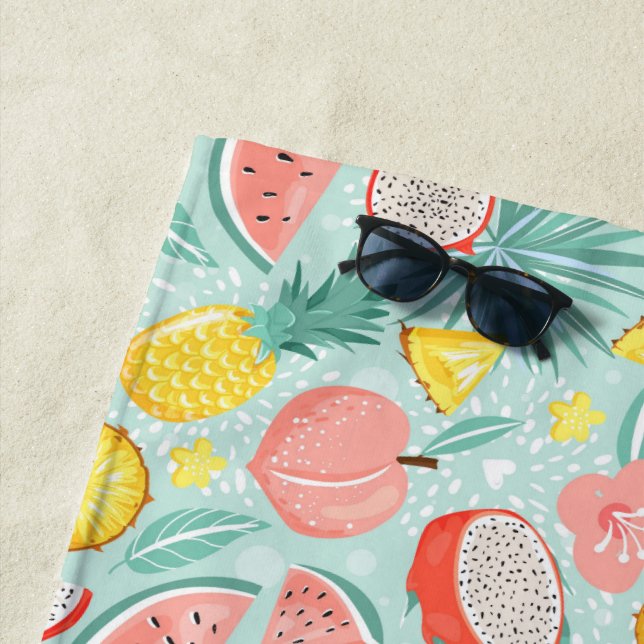 Exotic Fruits And Flowers Beach Towel (In Situ)