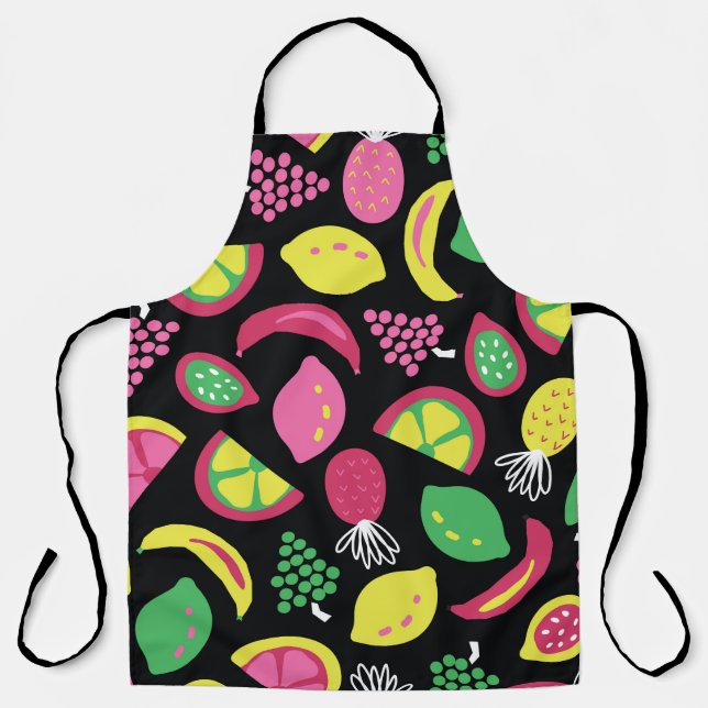 Exotic Fruits: Colourful Seamless Pattern Apron (Front)