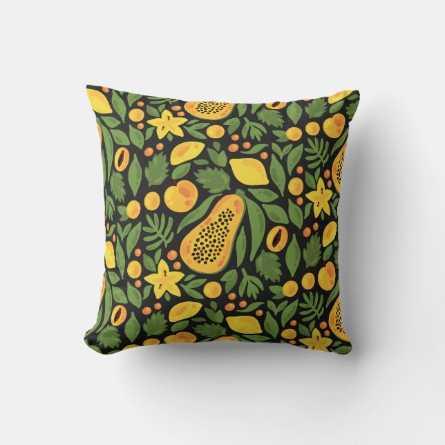 Exotic Fruits: Colourful Summer Seamless Cushion (Front)