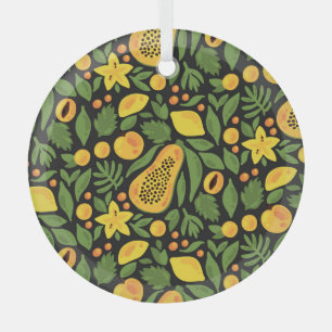 Exotic Fruits: Colourful Summer Seamless Glass Tree Decoration
