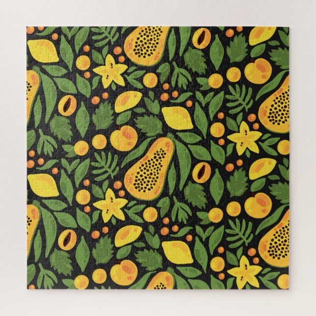 Exotic Fruits: Colourful Summer Seamless Jigsaw Puzzle (Vertical)