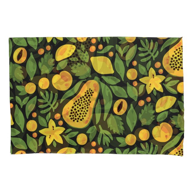 Exotic Fruits: Colourful Summer Seamless Pillowcase (Front)