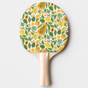 Exotic Fruits Ensemble: Papaya, Lemon, Mango Ping Pong Paddle