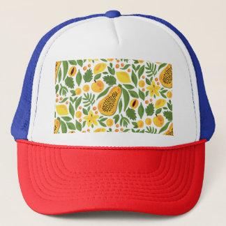 Exotic Fruits Ensemble: Papaya, Lemon, Mango Trucker Hat