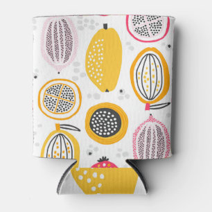 Exotic Fruits Hand-Drawn: Vintage Summer Can Cooler