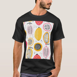 Exotic Fruits Hand-Drawn: Vintage Summer T-Shirt