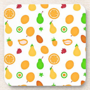 Exotic Fruits Pattern Design Coaster