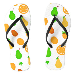 Exotic Fruits Pattern Design Flip Flops