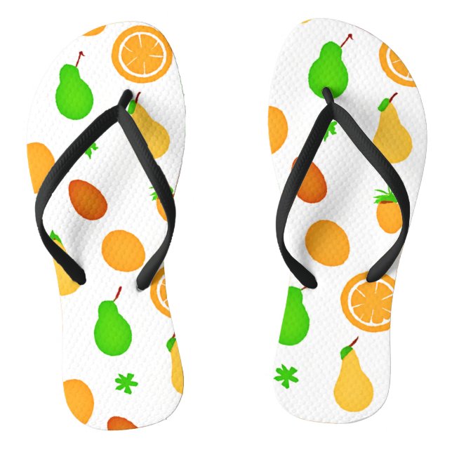 Exotic Fruits Pattern Design Flip Flops (Footbed)