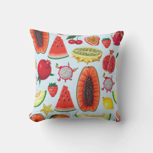 Exotic Fruits: Trendy Print Seamless. Cushion