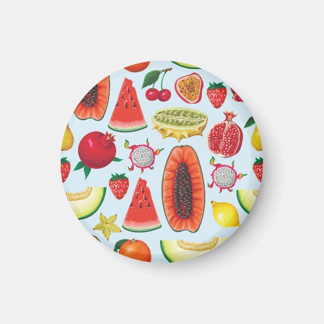 Exotic Fruits: Trendy Print Seamless. Magnet (Front)