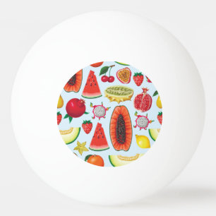 Exotic Fruits: Trendy Print Seamless. Ping Pong Ball