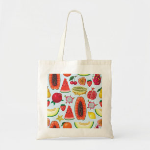 Exotic Fruits: Trendy Print Seamless. Tote Bag
