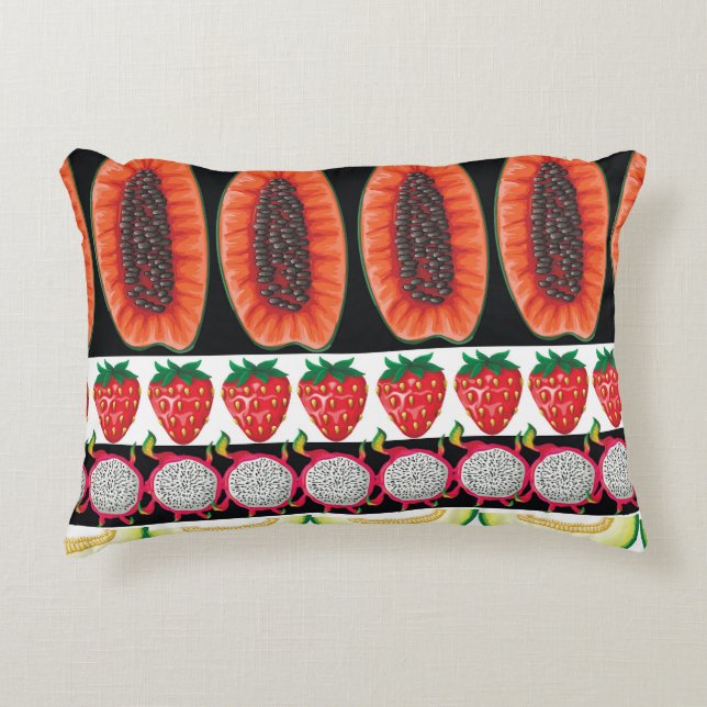 Exotic Fruits Trendy Seamless Pattern Decorative Cushion (Front)