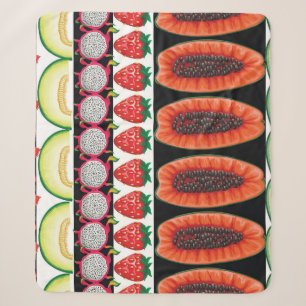 Exotic Fruits Trendy Seamless Pattern Sherpa Blanket