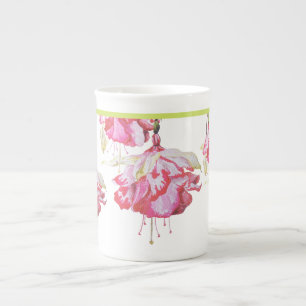 Exotic Fuchsias on a Bone China Mug