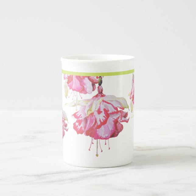 Exotic Fuchsias on a Bone China Mug (Front)