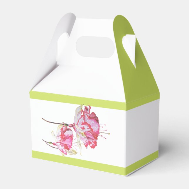 Exotic Fuchsias on a Gable Favour Box  (Front Side)