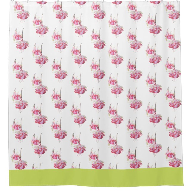 Exotic Fuchsias on a Shower Curtain (Front)