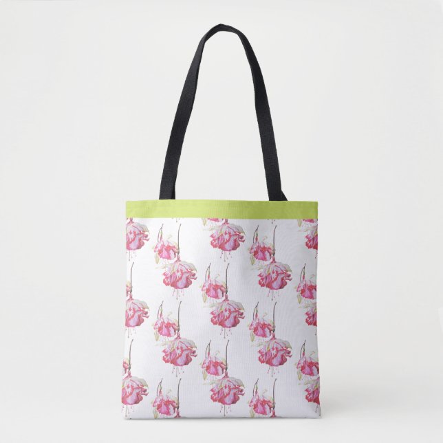 Exotic Fuchsias on a Tote  Bag (Front)