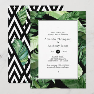 Exotic Geometric Forest Wedding Couples Shower Invitation