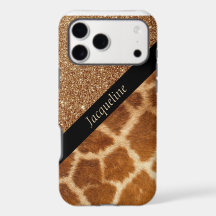 Exotic Giraffe Fur and Brown Glitter Glam