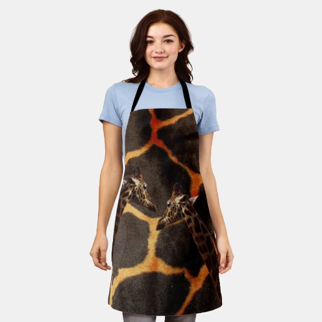 "Exotic Giraffes: On a Giraffe Patterned Canvas" Apron (Worn)