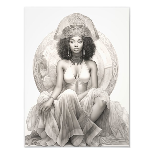 Exotic Girl on a Sofa Photo Print (Front)