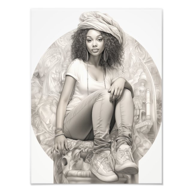Exotic Girl on a Sofa Photo Print (Front)