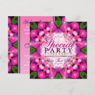 Exotic Girly Pink Purple Special Party Invitations