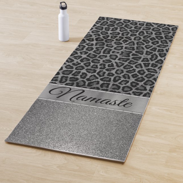 Exotic Glittery Black and Grey Yoga Mat (In Situ)