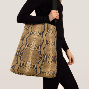 Exotic Gold Boa Constrictor Snakeskin Crossbody Bag
