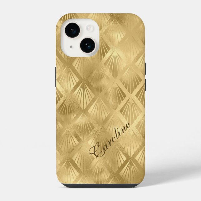 Exotic Gold Geometric Elegant Pattern iPhone Case (Back)