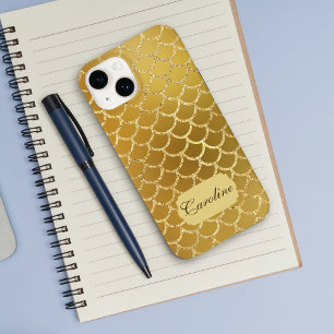 Exotic Gold Mermaid Scale Pattern Case-Mate iPhone 14 Case