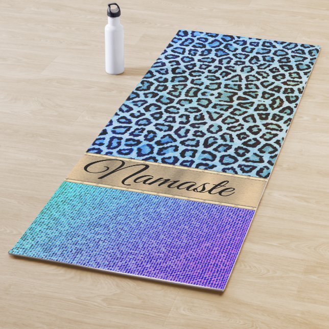 Exotic Green and Purple Leopard Yoga Mat (In Situ)