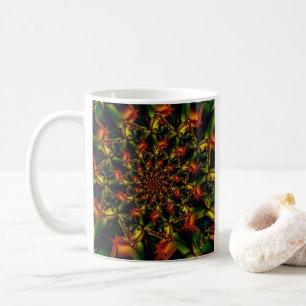 Exotic Green and Yellow Fractal Art Coffee Mug