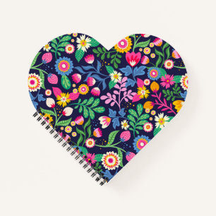 Exotic Hand Painted Floral Pattern Notebook