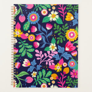 Exotic Hand Painted Floral Pattern Planner