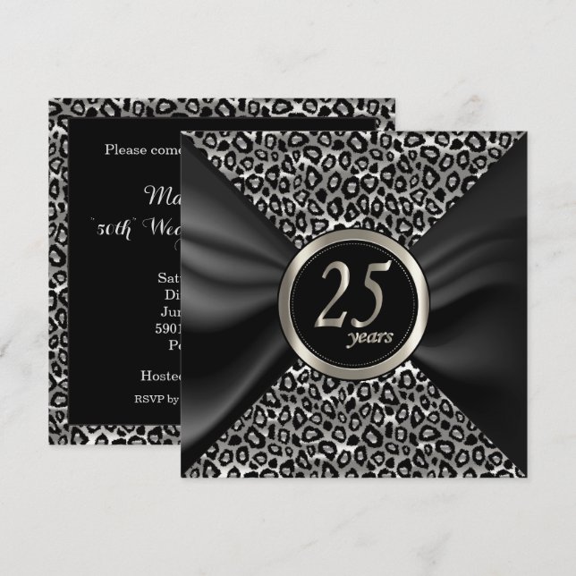 Exotic Happy Anniversary - 25 Years Invitation (Front/Back)