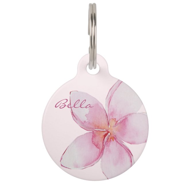 Exotic Hawaiian Flower - Elegant Pet Tag (Front)