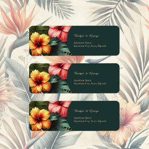 Exotic Hawaiian Tropical Wedding Return Address 