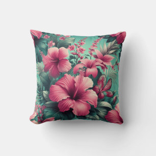 Exotic Hibiscus - Tropical Floral Cushion