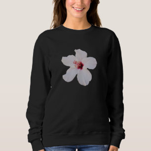 Exotic Hot White Red Hibiscus Tropical Flower Shap Sweatshirt