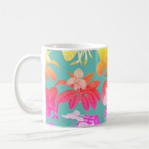 Exotic house plants hawaiian pattern coffee mug