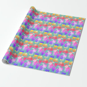 Exotic house plants hawaiian pattern   wrapping paper