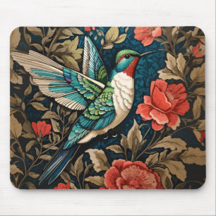 Exotic Hummingbird William Morris Inspired Floral Mouse Mat