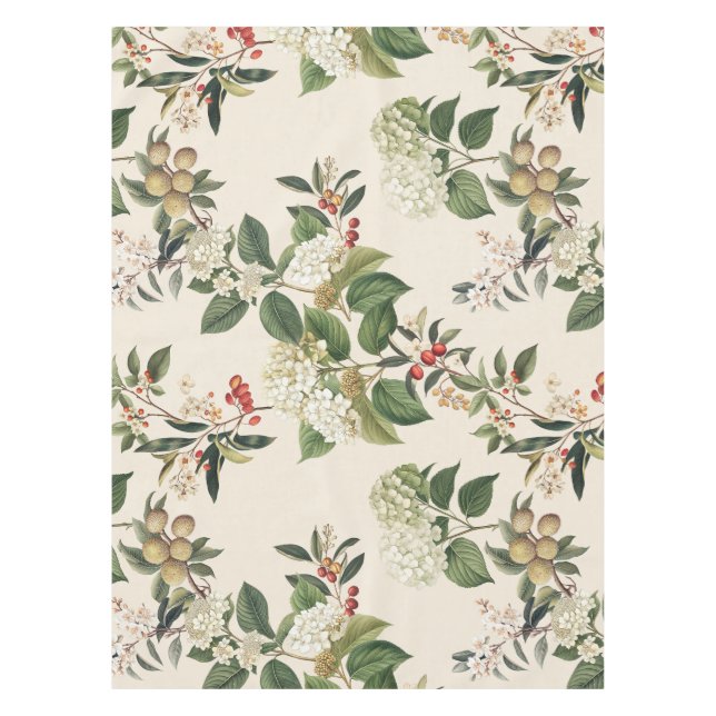 Exotic Hydrangea hortensia light Tablecloth (Front)
